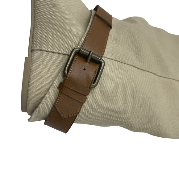 ALDO| NWOT Tan Burlap/Linen hidden wedge,wide calf, with camel belt detail SZ 37 - Picture 8 of 16